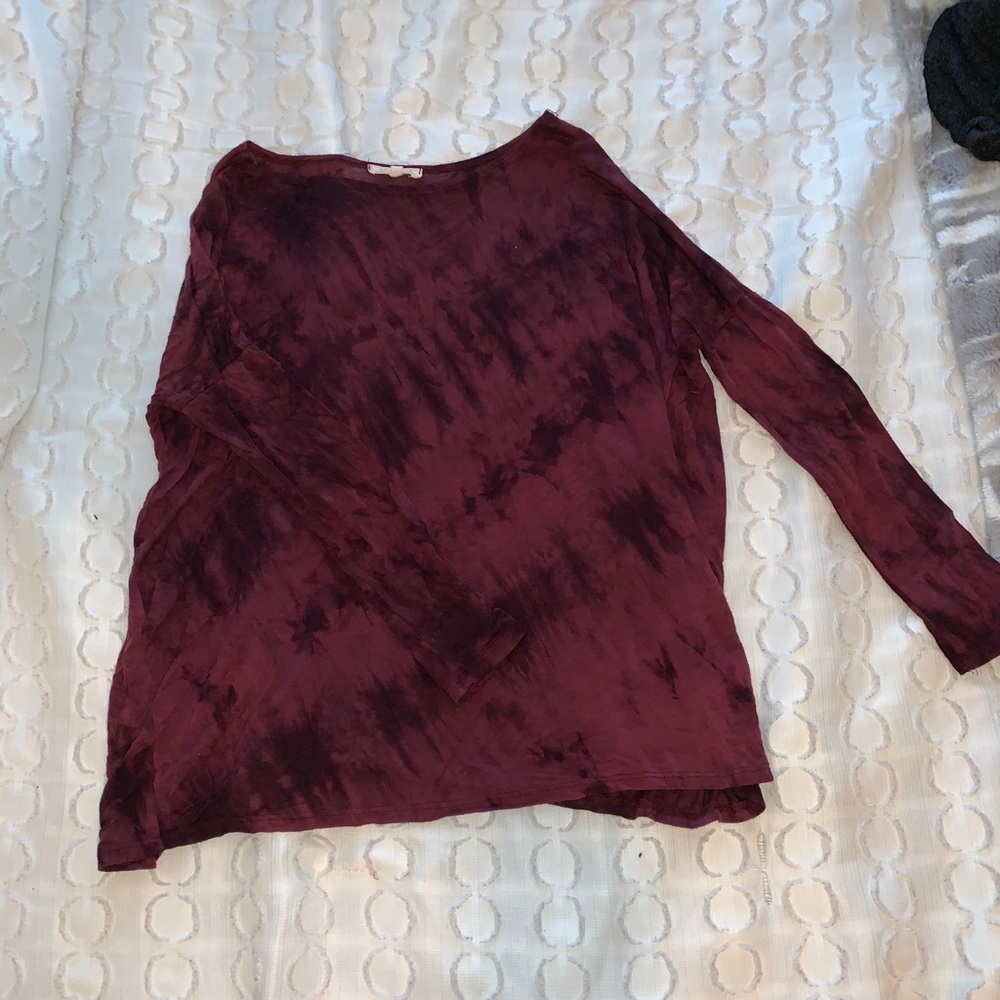 Vestique Tie-Dye Long Sleeve Piko Blouse
